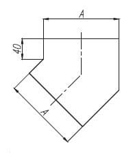Kolano płaskie ocynkowane 90x200 45 stopni