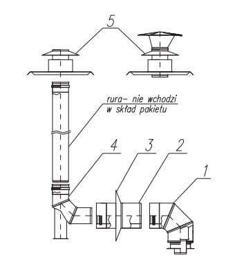 FERROLI 60/100 - 80/125 Zestaw przyłączeniowy w szacht F redukcyjny biały