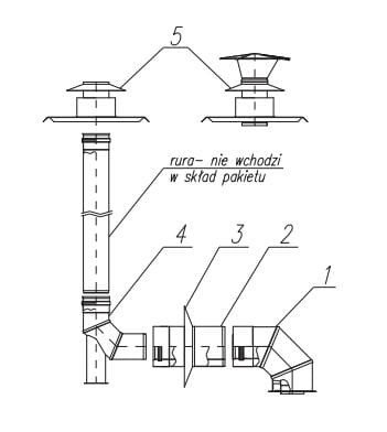 IMMERGAS 60/100 Zestaw przyłączeniowy w szacht IM nierdzewny