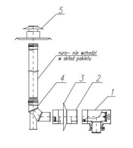 TERMET 80/110 - 80/125 Zestaw przyłączeniowy w szacht T redukcyjny biały