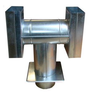 Deflektor typu H  fi 130 ocynk z płytą wylot prostokątny 