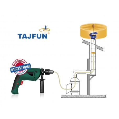 TAJFUN Obrotowy zestaw do czyszczenia komina od dołu 6m