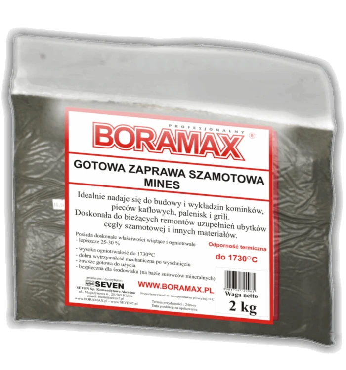 otowa zaprawa szamotowa, zduńska glinka do pieców BORAMAX 2kg