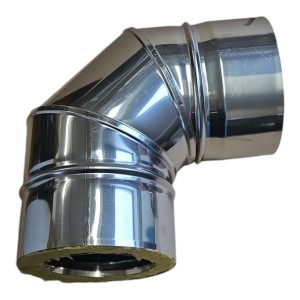 Kolano TURBO 90 stopni izolowane nierdzewne 80/125