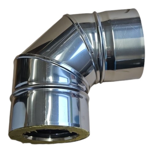 Kolano TURBO 90 stopni izolowane nierdzewne 80/125