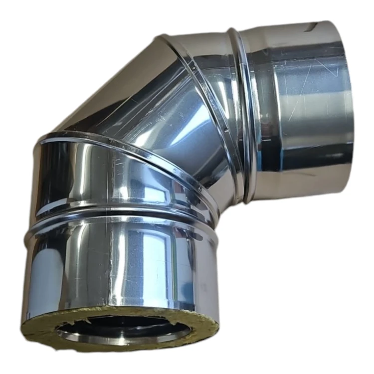 Kolano TURBO 90 stopni izolowane nierdzewne 80/125