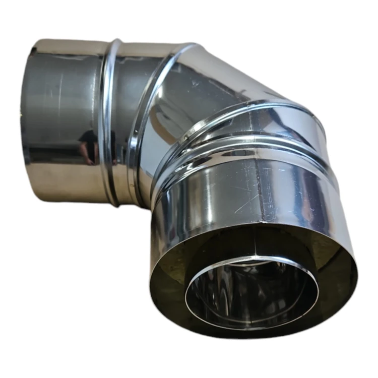 Kolano TURBO 90 stopni izolowane nierdzewne 80/125