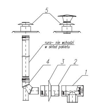 VIESSMANN 80/125 Zestaw przyłączeniowy w szacht VIS nierdzewny