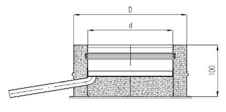 Odskraplacz TURBO z płytą kotwową izolowany nierdzewny 200/250