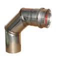 Kolano jednościenne 90 stopni fi80 Nierdzewne