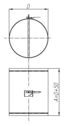Przepustnica jednopłaszczyznowa wentylacyjna ocynkowana fi315
