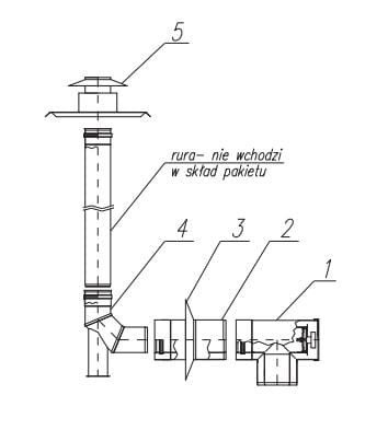 DE DIETRICH 60/100 Zestaw przyłączeniowy w szacht DD nierdzewny