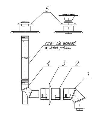 ARISTON 60/100 - 80/125 Zestaw przyłączeniowy w szacht AR redukcyjny nierdzewny