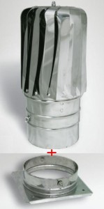 Turboflex SLIM fi150 aluminiowy z płytą dachową otwierany