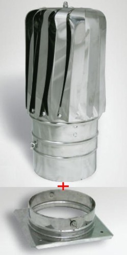 Turboflex SLIM fi150 aluminiowy z płytą dachową otwierany