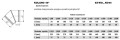 Kolano wentylacyjne ocynkowane fi180 45 stopni