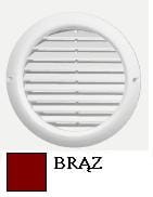 Kratka wentylacyjna MW 100ko okrągła z kołnierzem fi 100 Brązowa