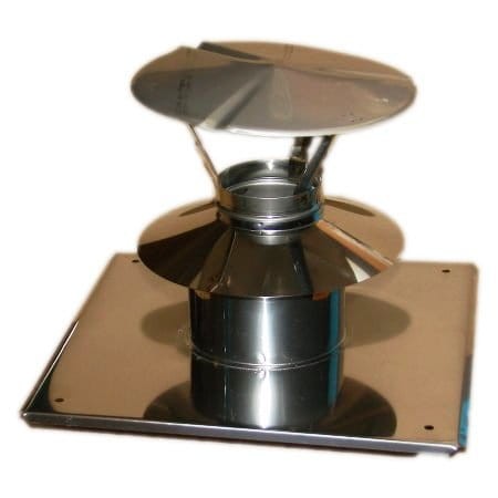 Wywiewka dwuścienna z płytą dachową fi60/100 Nierdzewna