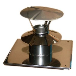 Wywiewka dwuścienna z płytą dachową fi110/150 Nierdzewna