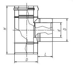 Trójnik dwuścienny fi60/100 Nierdzewny