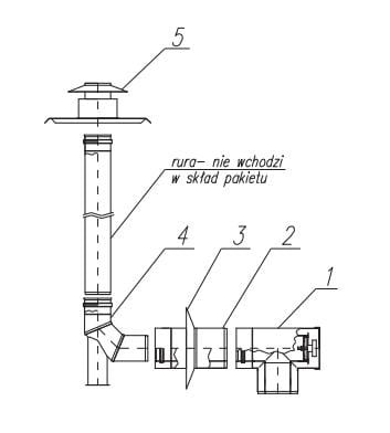 JUNKERS 80/125 Zestaw przyłączeniowy w szacht J biały