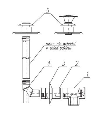 VIESSMANN 60/100 - 80/125 Zestaw przyłączeniowy w szacht VIS redukcyjny biały
