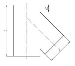 Trójnik płaski ocynkowany 50x150 45 stopni