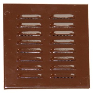 Kratka metalowa ścienna na zewnątrz D/AK 14x14 brązowa