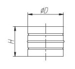 Złączka (nypel) wentylacyjna ocynkowana fi125