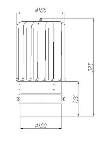 Turboflex SLIM fi150 nierdzewny na rurze otwierany