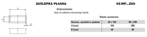 Zaślepka płaska ocynkowana 90x200