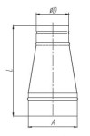 Redukcja symetryczna ocynkowana 50x150 prostokąt-okrąg