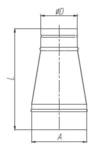 Redukcja symetryczna ocynkowana 50x150 prostokąt-okrąg